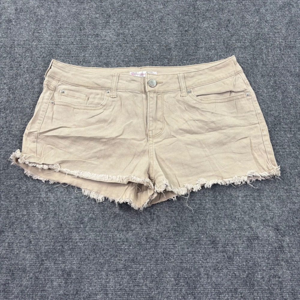 No Boundaries Shorts 17 Khaki Raw Hem Stretch Cutoff Denim Women